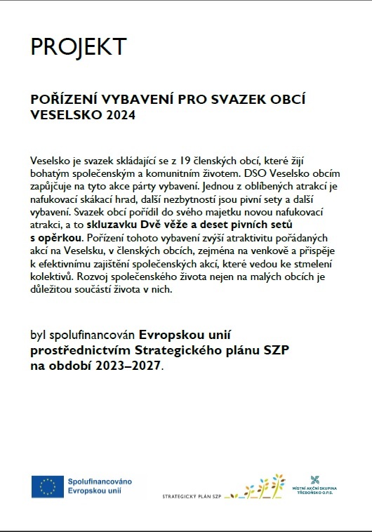 Svazek obcí Veselsko podpořila dotace z Evropské unie