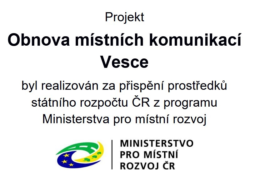 Oprava místních komunikací - Vesce-Čeraz
